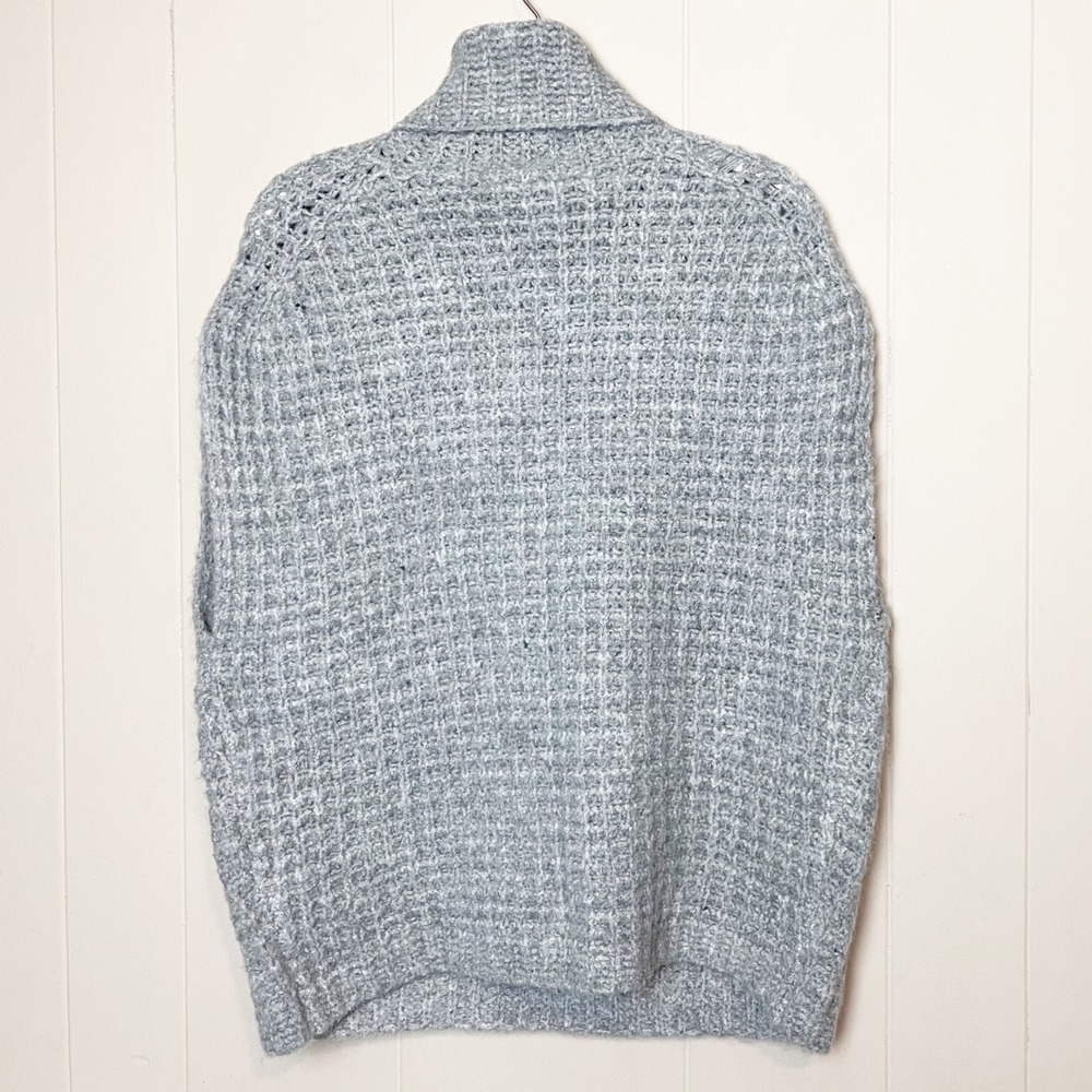 Anthropologie John + Jenn NWT Grey Waffle Knit Sleeveless Turtleneck Sweater S - Picture 8 of 13